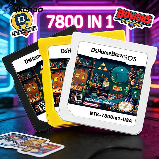 Carte de jeu R4 3DS 7800-en-1 avec carte TF 32/64 Go pour console NDSL NDSi 3DS 2DS – Carte mémoire de jeu à graver 1
