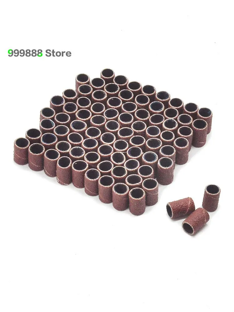 Sanding Cap Bands For Electric Manicure Machine 180/120/80 Grit Nail Drill Grinding Bit Files Pedicure Tool Set