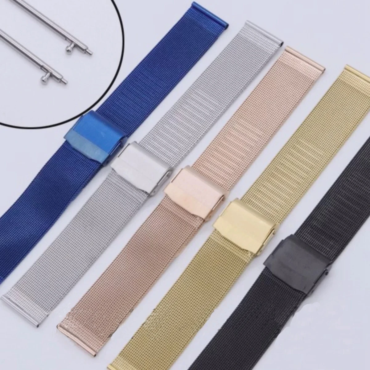 Sleek Unisex Stainless Steel Mesh Belt Watch Band - Multiple Size Options