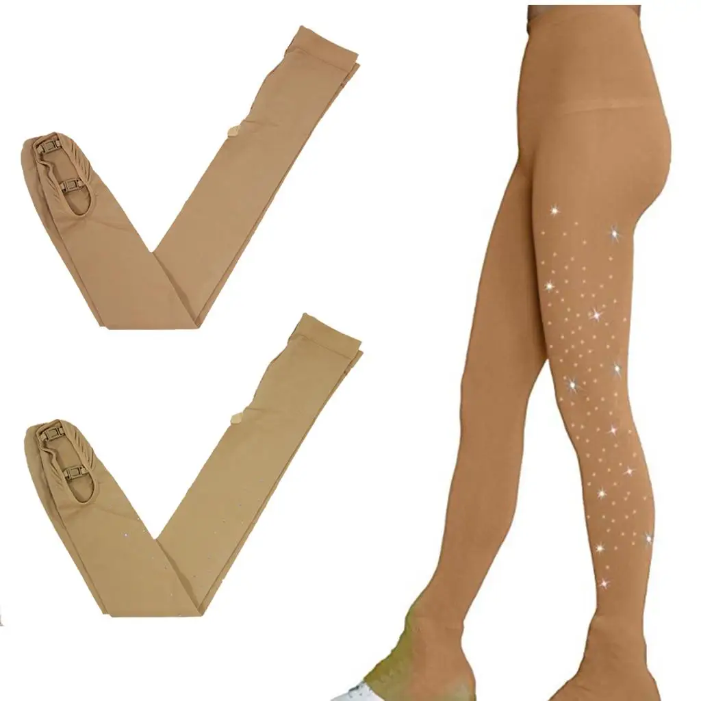 Figure Skating Over The Boot Tights Girls Women Ice Skate Leggings Pants figure skating tights skating tights figure skating pants