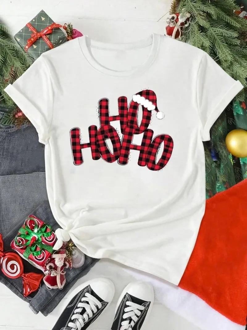 Frauen Weihnachten Santa Claus Gedruckt T Shirt Weihnachten Weihnachten Geschenke Cartoon Top Harajuku Mode Neue Jahr T-shirt Klassisches Design – Detail 23