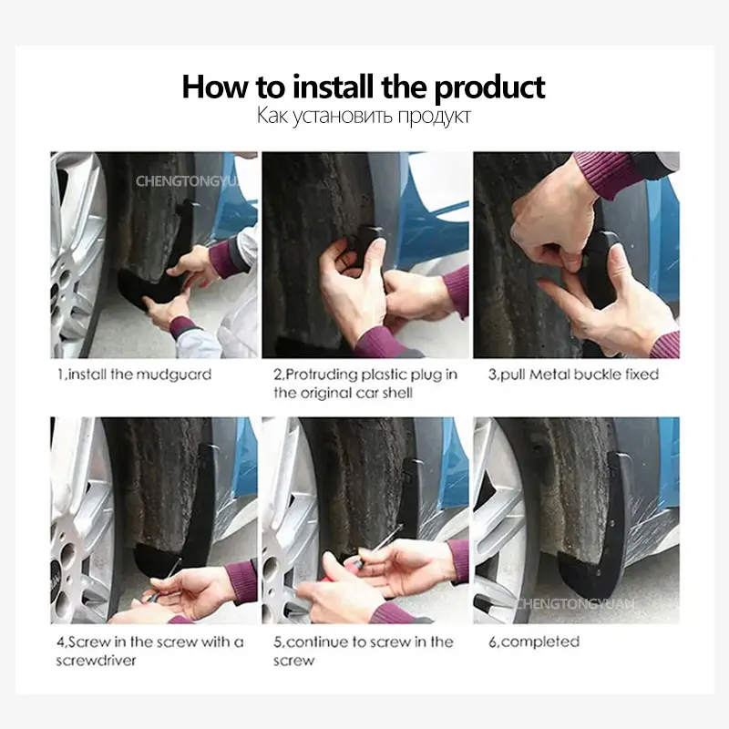 Paraspruzzi Per Volvo XC40 2018-2025 - Set 4 Pezzi Anteriori/Posteriori In ABS, No Foratura - Foto 3