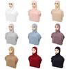Solid Color One Piece Head Wraps Turban Ramadan Eid Muslim Women Under Scarf Modest Arabic Islamic Jersey Full Neck Cover Hijab