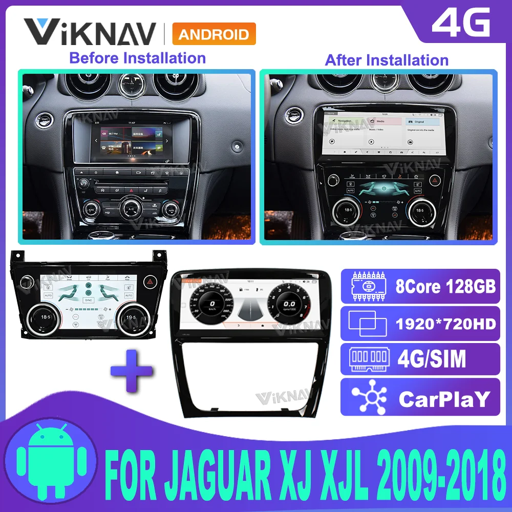 Android Car Radio Ac Panel Lcd Multimedia Player With Air Condition Board For Jaguar Xj 351 2009