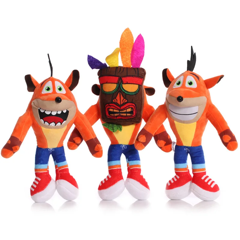 Cartoon Game Crash Bandicoot Toy Animal Wolf Aku Aku Soft Doll Bambini Compleanno Halloween Regalo Di Natale