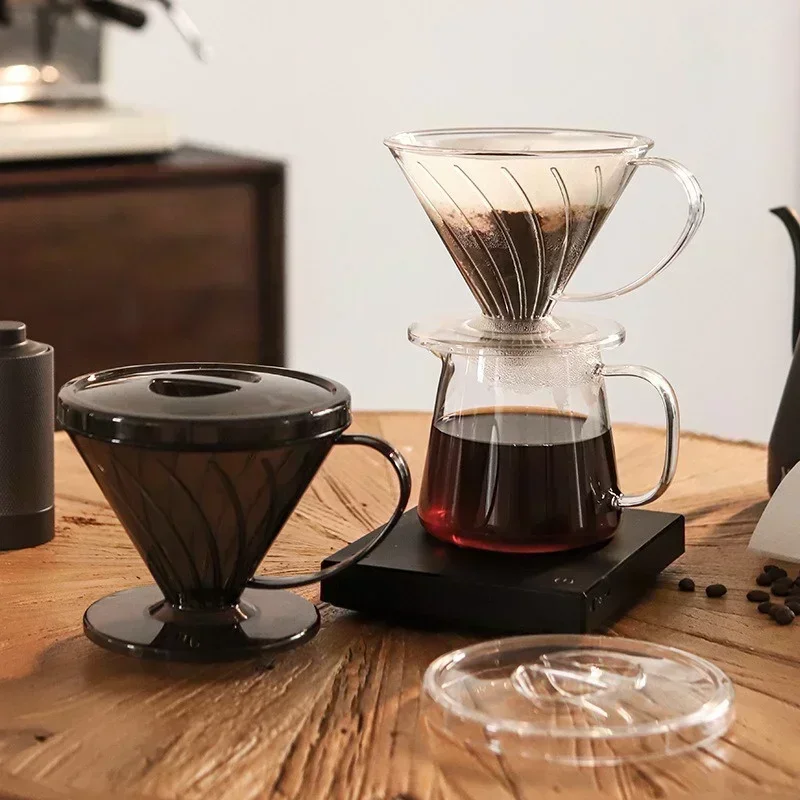 Description Picture 5 of itemPlastic Hand Brewed Coffee Filter Cup Reusable Espresso Coffee Dripper Funnel Barista Brewing Tool Funnel Filters Coffeeware