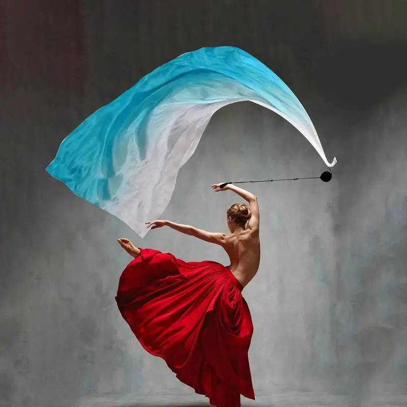 rotating Chiffon Veil Women Belly Dance Veil Streamer Stage Props Belly Dance Thrown Ball Accessories for Stage show