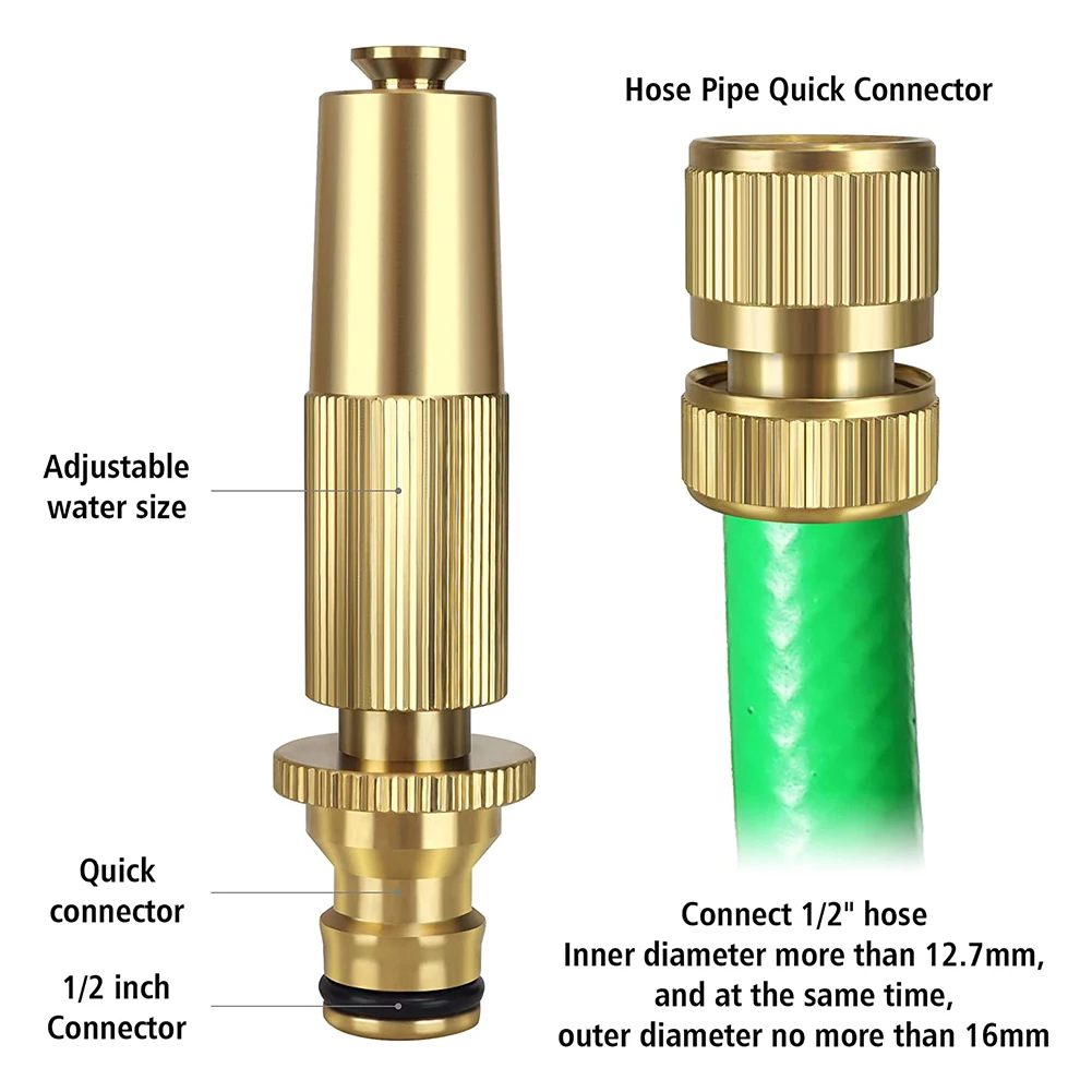 

Garden Hose Spray Nozzles W/ Quick Hose Connector 3/4'' Female Adjustable Pressure Set For Garden Watering Tools Accessories