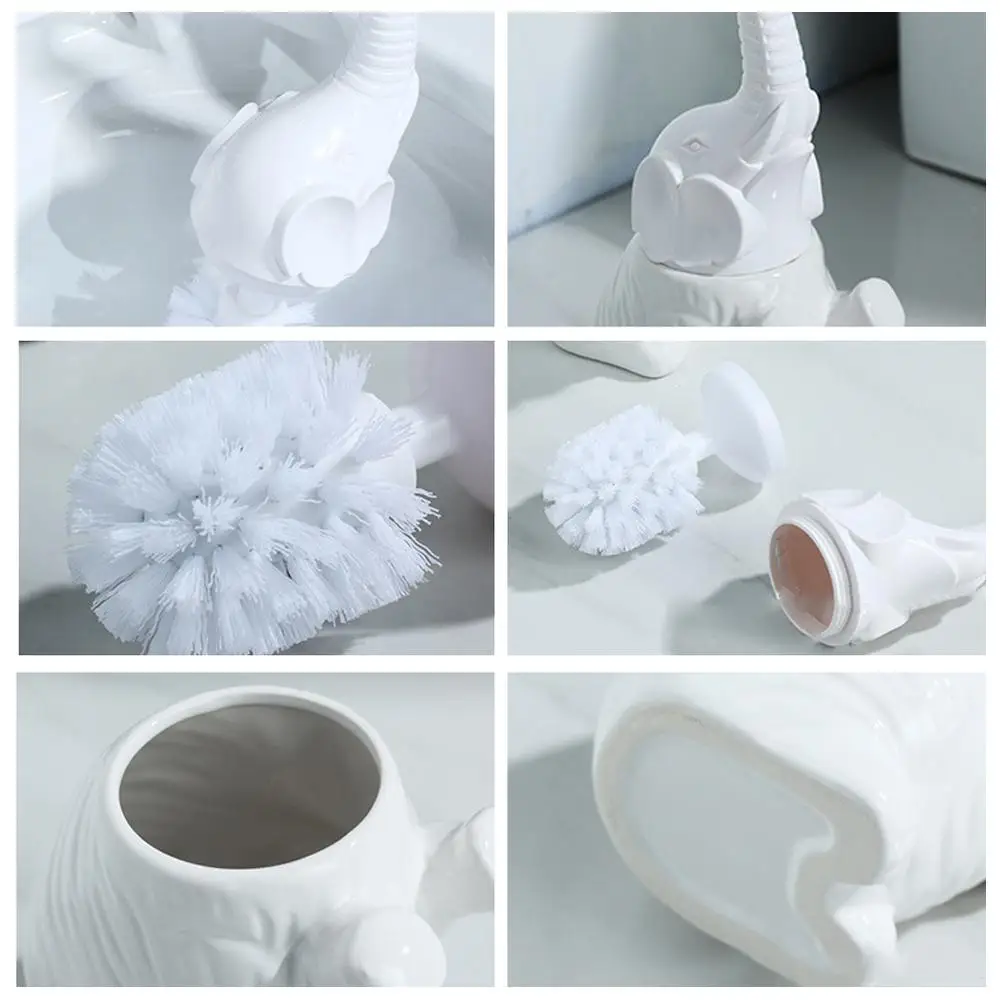 Description Picture 6 of itemElephant Style Toilet Brush Set Compact Size Decorative Toilet Brush And Holder Set Drip-Proof Bathroom Toilet Accessories