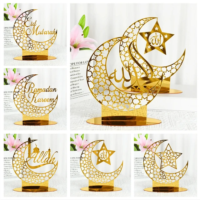 Acrilico Eid Mubarak ornamento decorazioni Ramadan per la casa forniture  per feste musulmane islamiche 2023 Kareem Ramadan Eid Al Adha regali -  AliExpress