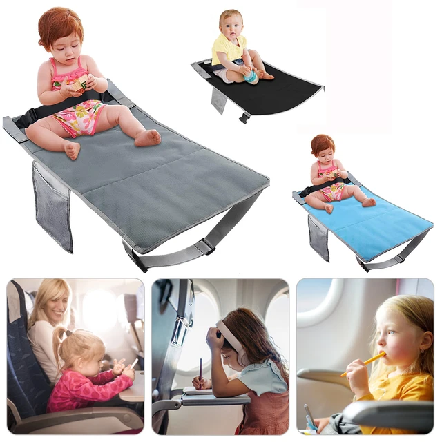 Kids Bed Kids Airplane Footrest Seat Cover Foot Leg Rest Heavy Duty  Foldable High Strength Airplane Foot Hammock Airplane Travel Accessories  Blue 