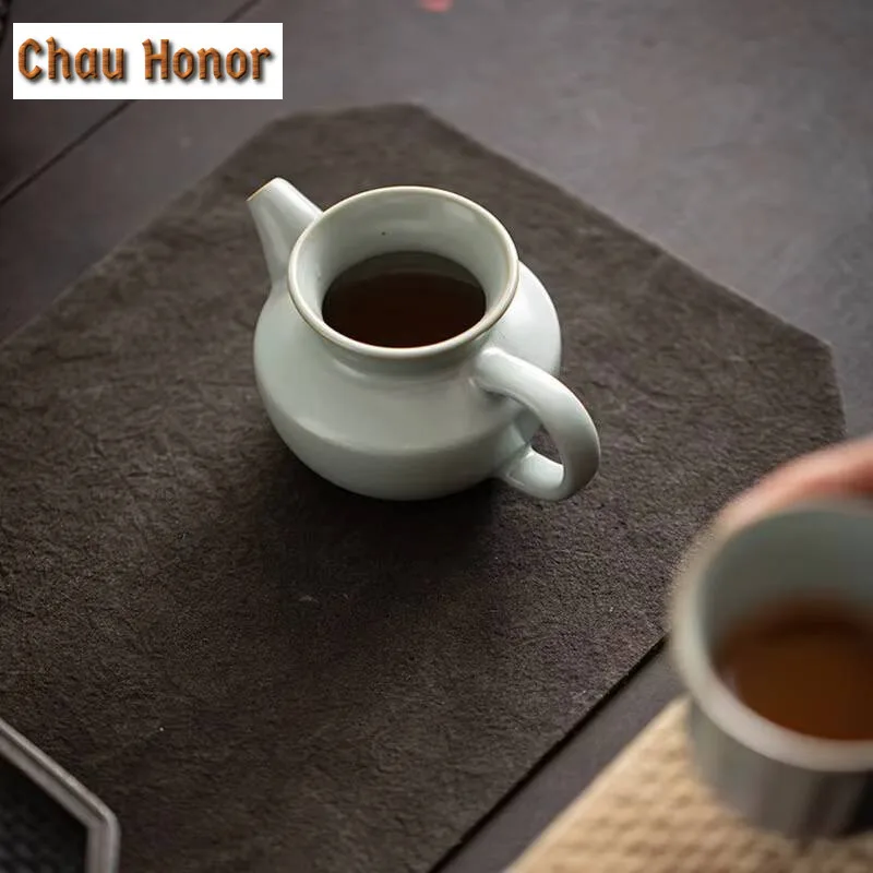 210ml Boutique Ru Kiln Ice Crack Ceramics Fair Cup Handmade Household Travel Tea Ceremony Drinkware Unified Kung Fu Tea Set Gift