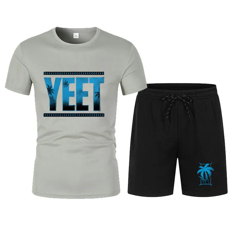 2024 New Men's Black Jey Uso Yeet T-Shirt Shorts Set Summer Short Sleeve Men Overiszed Suits 2024 New Causal Clothing Sets 4