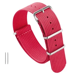Versatile Nylon Watch Strap - Breathable & Comfortable in Multiple Colors - 18mm (Rose Red)