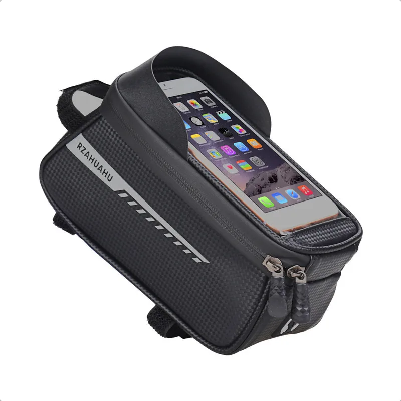 Bicycle Front Beam Bag Front Tube Cycling Bag Waterproof Phone Case Holder Touchscreen Saddle Accessories