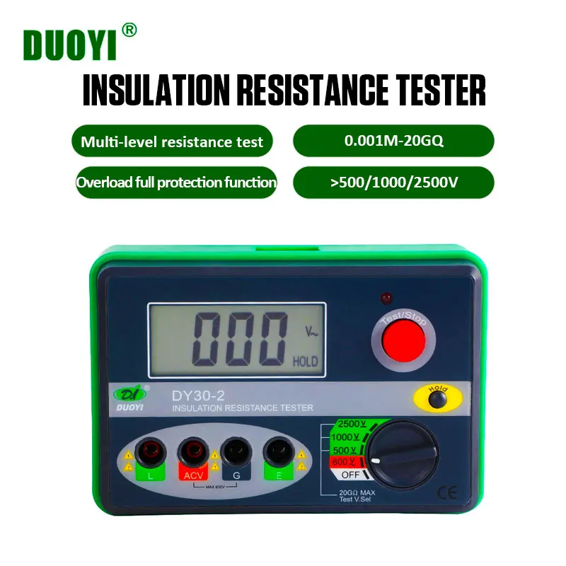 

electric car Digital Insulation Resistance Tester Megohm MegOhm Meter 2500V 0~20GΩ Ohm DY30-2