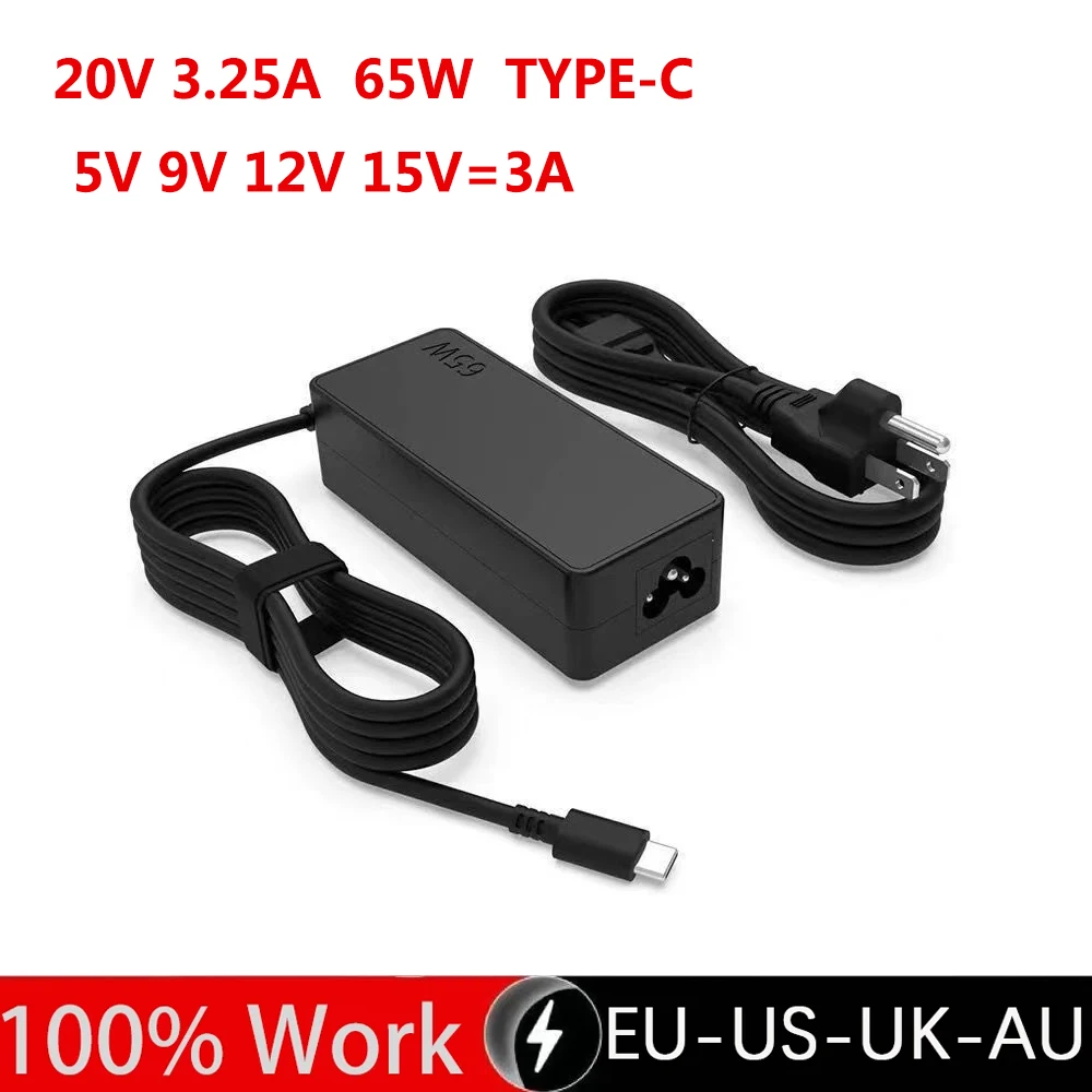 

20V 3.25A 65W Universal USB Type C Laptop Mobile Phone Power Adapter Charger for Lenovo Asus HP Dell Xiaomi Huawei Google