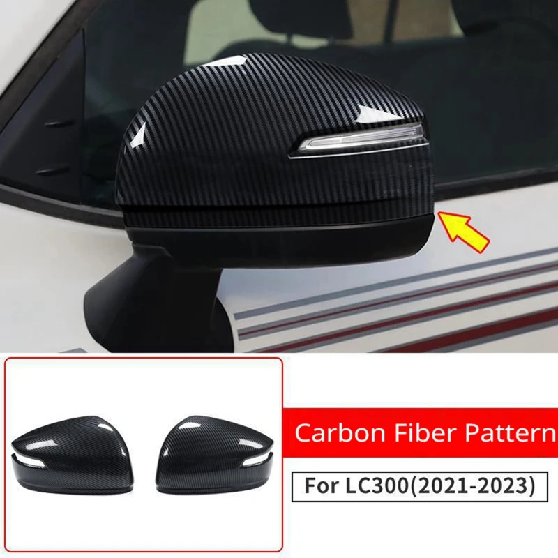 Car Accessories For Toyota Land Cruiser 300 Series LC300 ABS Chrome Side Wing Rear View Rearview Mirror Cap Cover