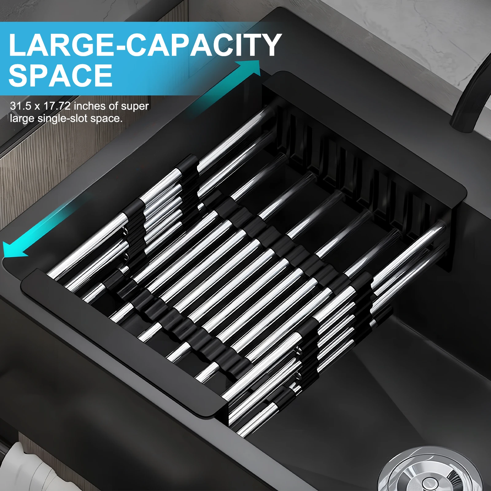 Utility Sink with Cold & Hot Water Faucet Hoses and Drain Kit Stainless Steel Sink Laundry Sink for Kitchens Laundry Room Garage