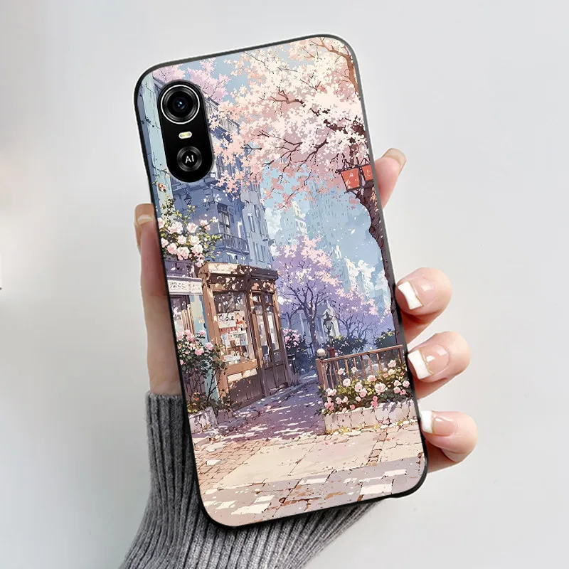 Matte Black Aesthetic Luxury Cute Pattern Soft Silicone Back Cover - Boys & Girls
