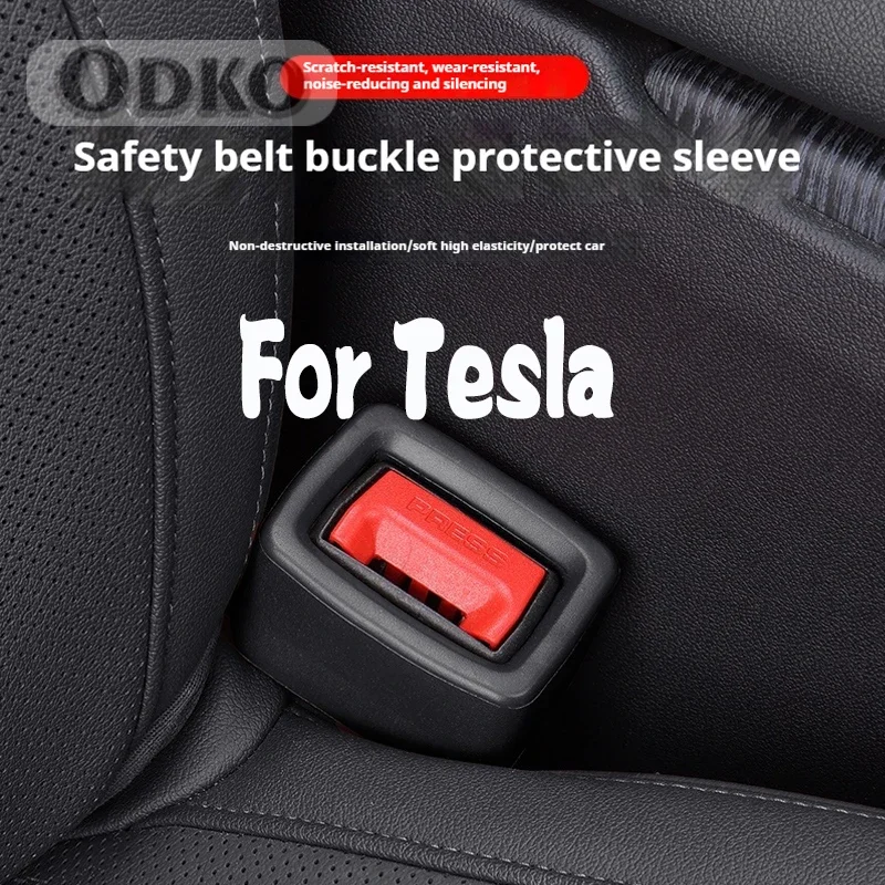 Car Safety Belt Buckle Holder Silicon Gel Buckle Protective Cover For Tesla Model 3 Y Model S X