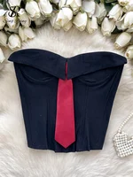 SINGREINY American Style Strapless Sexy Tank Tops Female Tie Bodycon Tank Tops Women Short Sleeveless Streetwear Tank Tops - Image 5