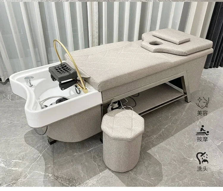 Description Picture 3 of itemShower Head Shampoo Chair Hair Stylist Water Circulation Shampoo Bed Wash Hair Salon Silla Peluqueria Salon Furniture MQ50SC