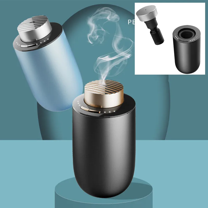 Waterless Aroma Essential Oil Diffuser Aluminum Shell Portable Car USB Auto Aromatherapy Nebulizer Silent Mist Maker For Home
