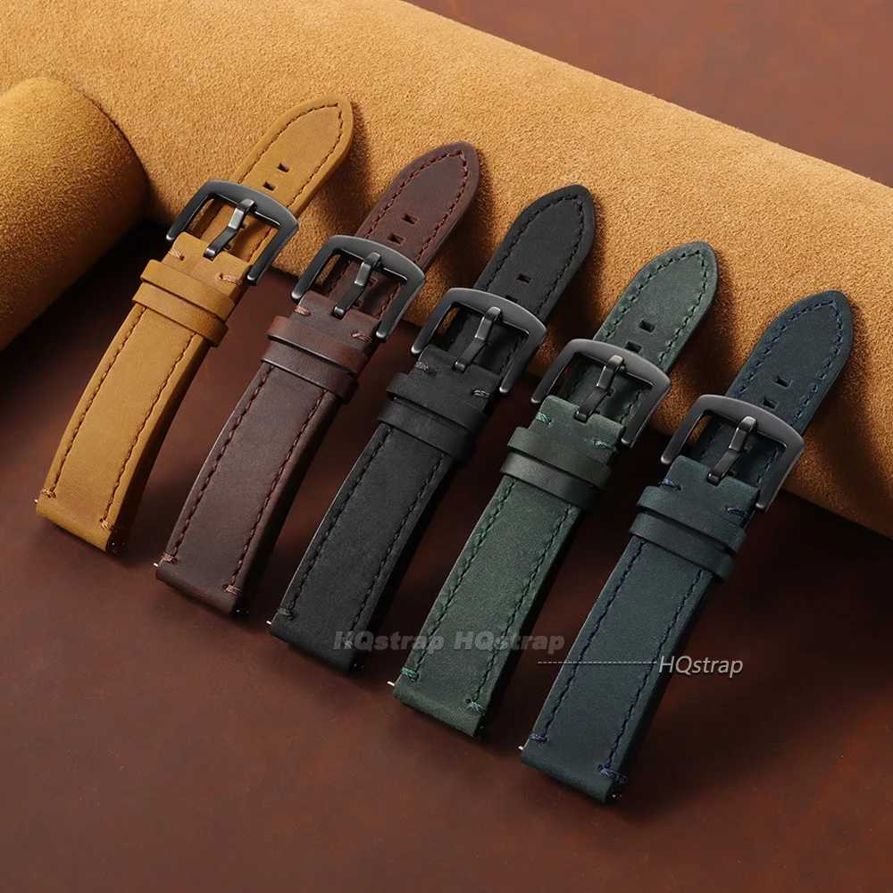 Premium Leather Watch Strap - Universal Quick Release Cowhide Bracelet