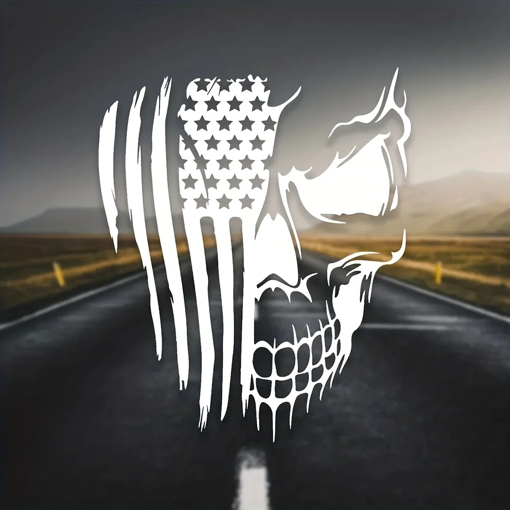 

American Flag And Skull Car Vinyl Decals Motorcycles Vehicles Vans Decor Stickers Accessories Tunning Decoration