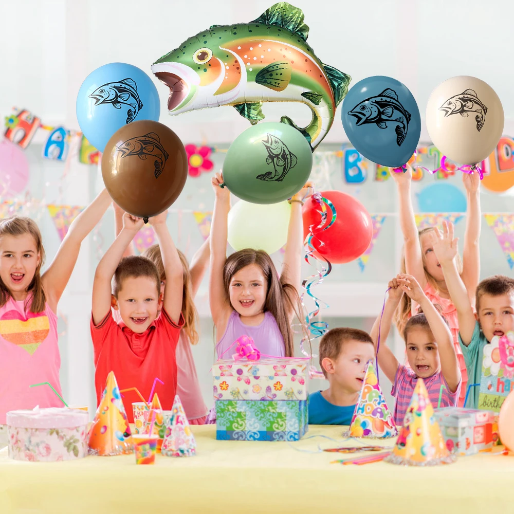 Juego de globos de trucha arcoíris, globo grande de aluminio para trucha,  globo estampado de trucha, pesca en el océano, suministros para fiesta de  cumpleaños, Baby Shower - AliExpress, image size:1000x1000