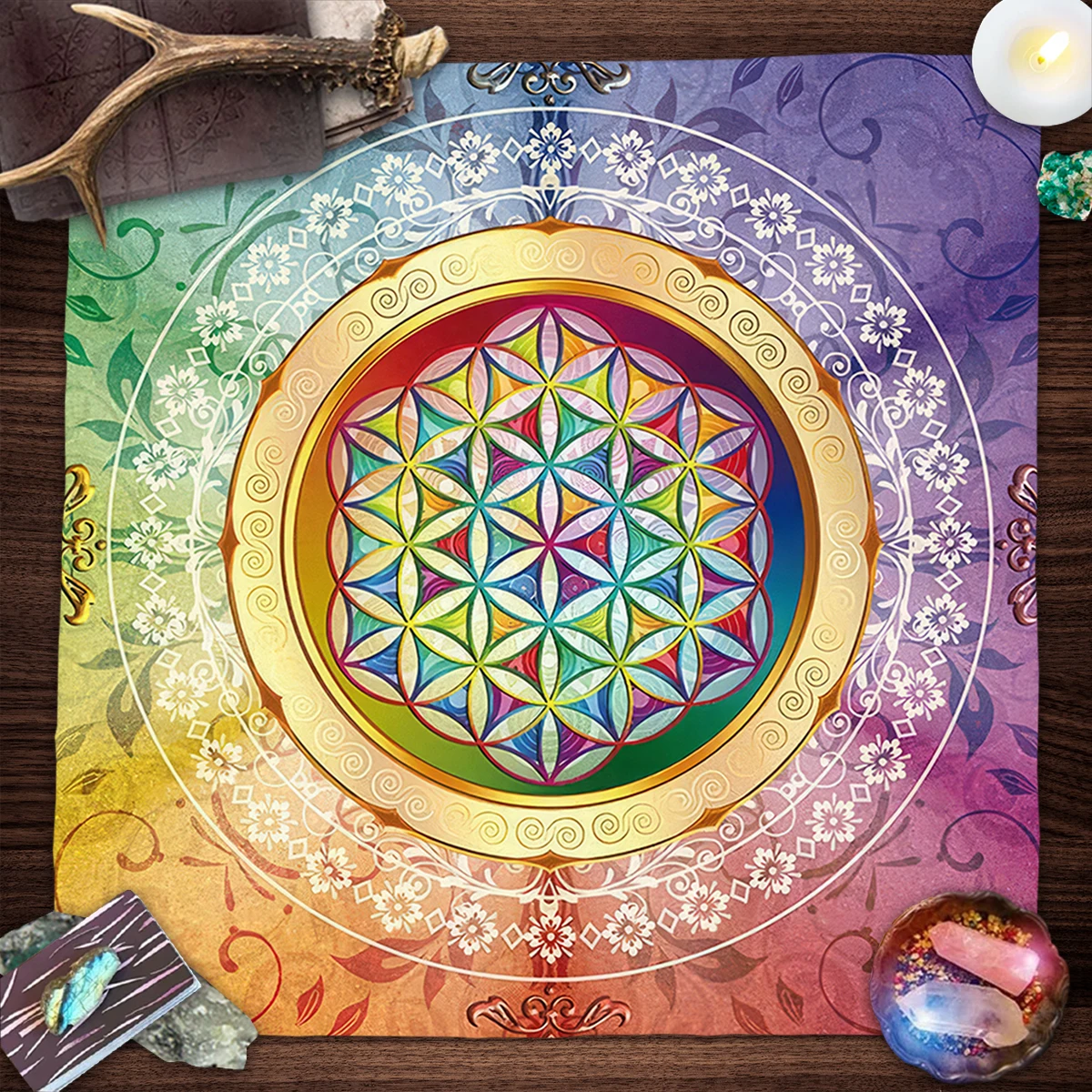 Mandala Flower of Life Altar Cloth 5