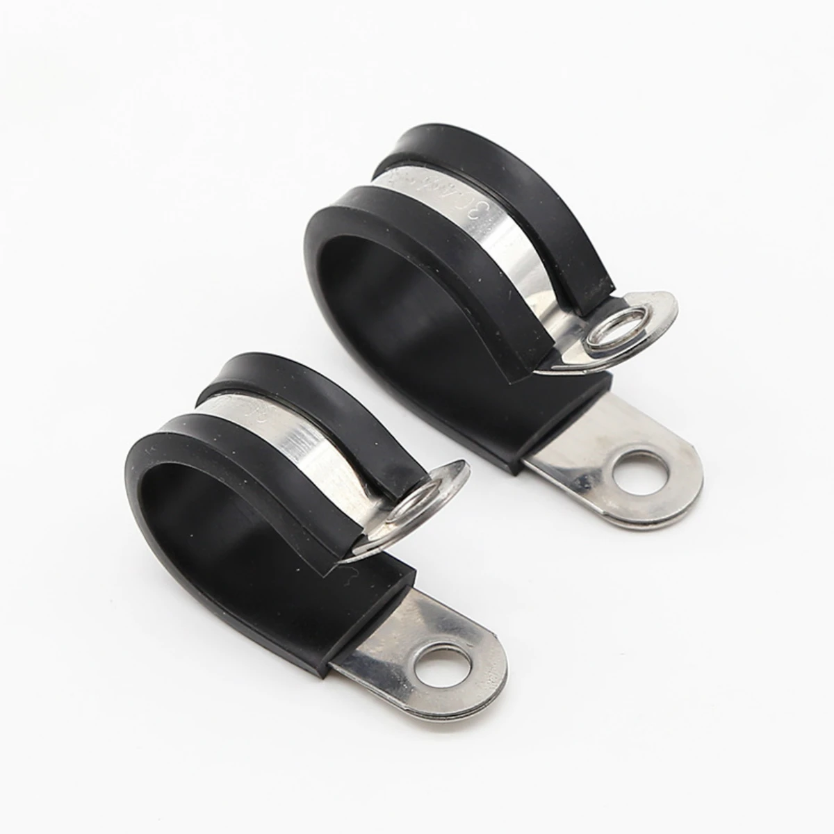 MISPIRE MI RC 02 10 Lot De 10 Colliers De Serrage De 5,1 Cm En Acier Inoxydable Isolés En Caoutchouc Pour Installation De Tubes, Tuyaux Et Cordons Métalliques, Noir, MI RC 02 10