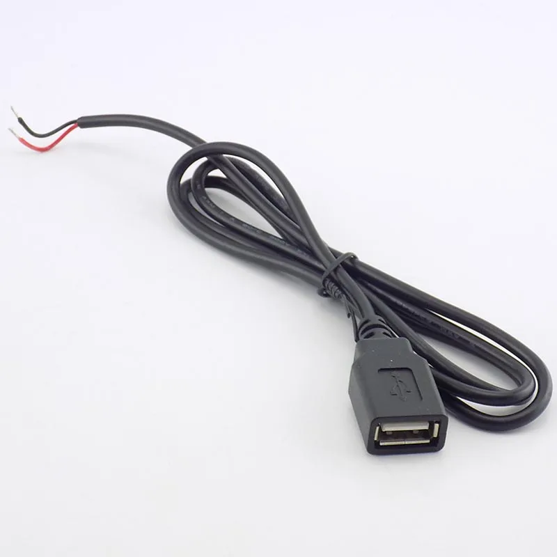 0.3/1/2M USB 2.0 Type A Female 2 Pin DIY extension power Cable DC 5V Power Supply Adapter Charge Connector Wire L19