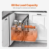 SucceBuy 2/3Tier Opening Blind Corner Pull Out Organizer 4 Shelf Kitchen Cabinet Organizer Slide Out Storage Organizer Basket 5