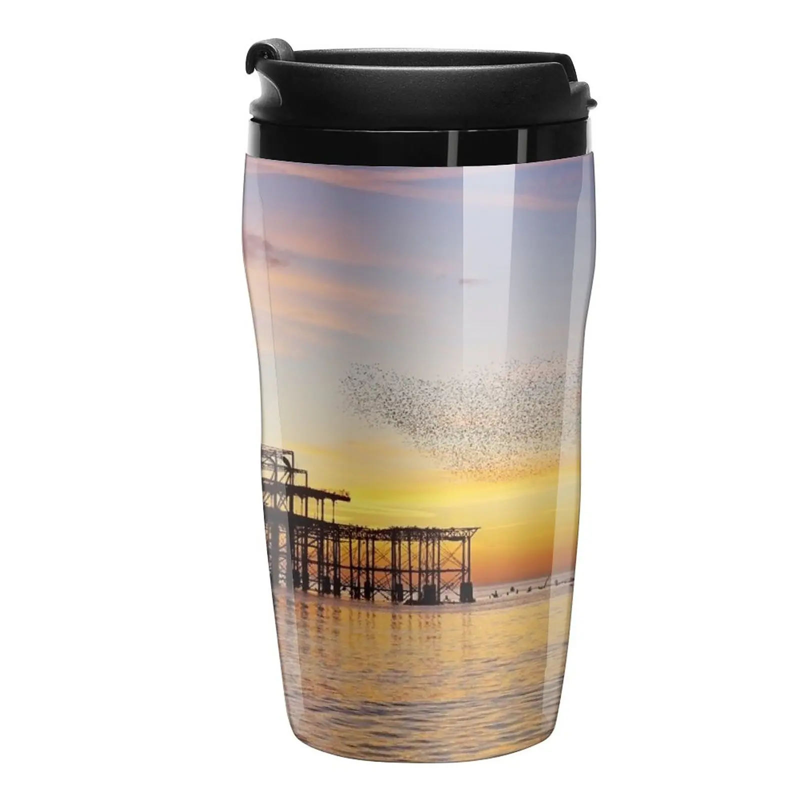 

Brighton sunset and murmuration Travel Coffee Mug Coffee Cup To Go Coffee Bottle