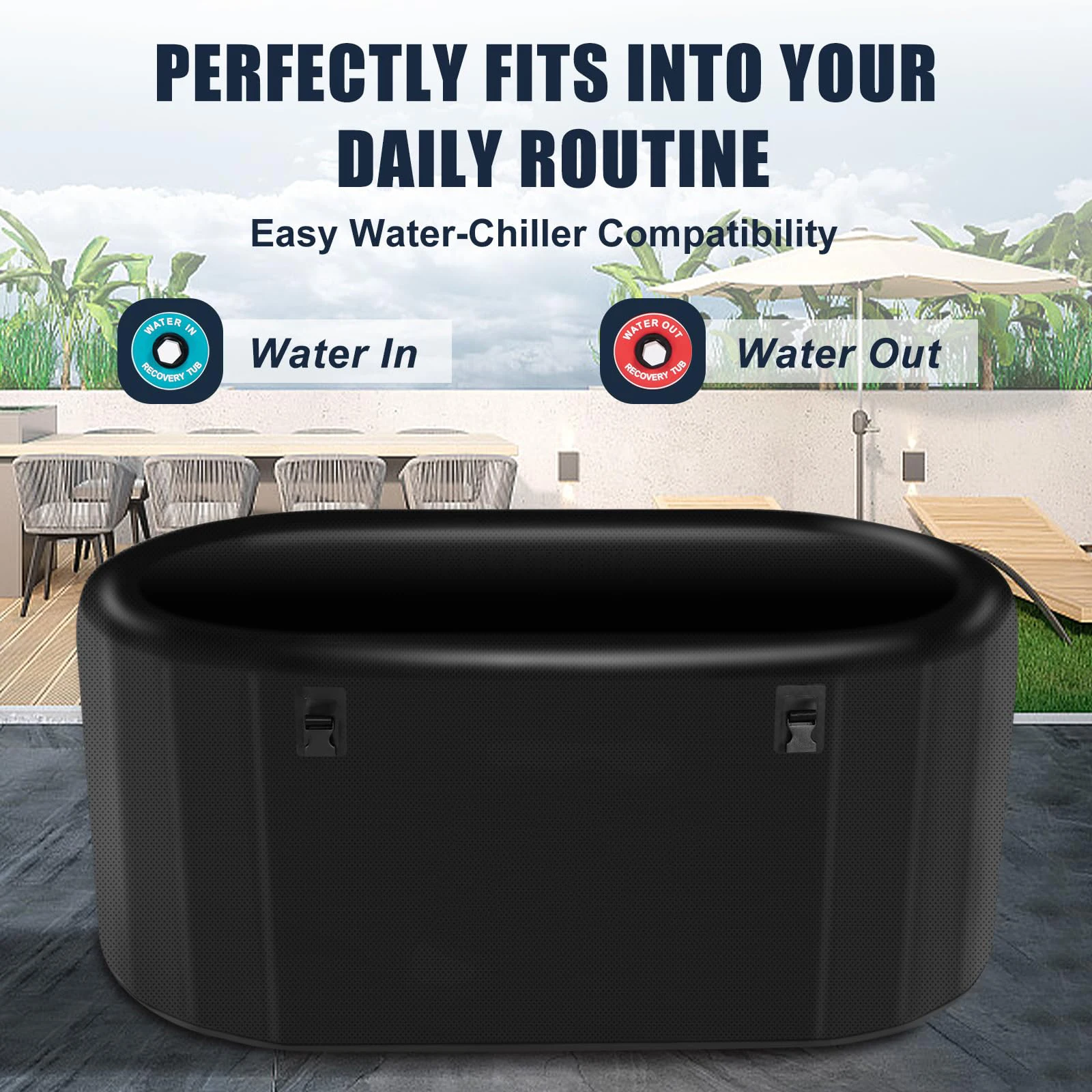 132cm Cold Plunge Tub Athletes-Inflatable Ice Bath Tub For Recovery And Cold Water Therapy, 340L Ice Tubs For Cold Plunge 4