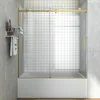 Sliding Bathtub Shower Doors, 57 1/2-60 in. W Adjustable x 60 in. H, 5/16 inch(8mm) Tempered Safety Glass Thickness, 1