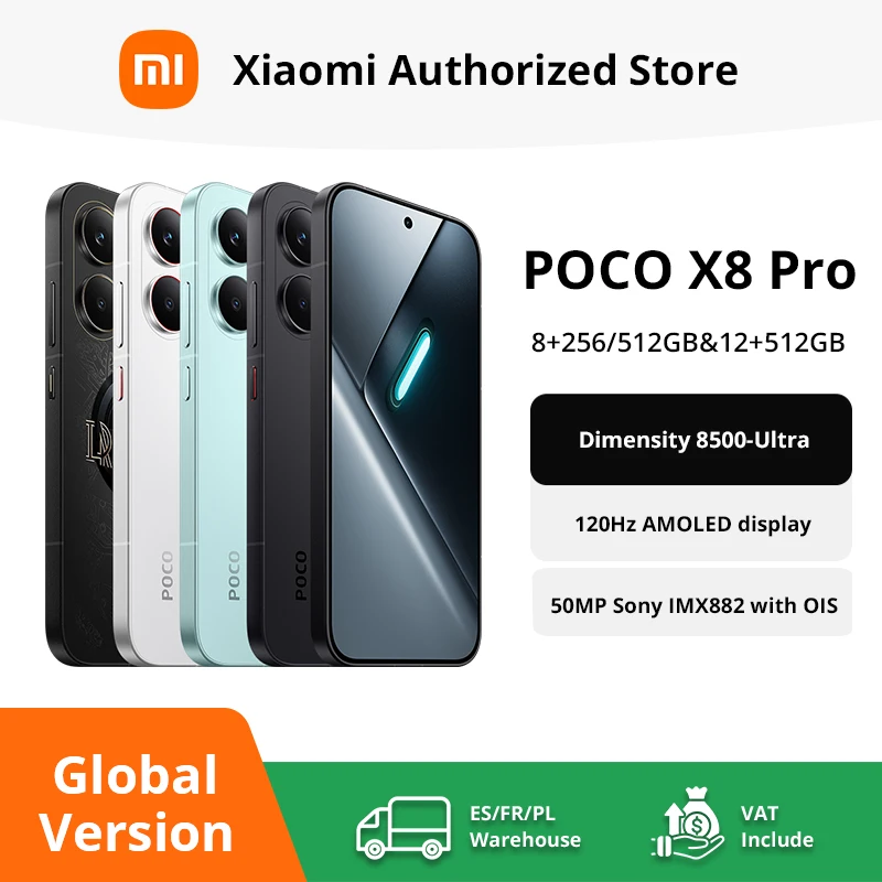 POCOX8ProGlobalVersionSmartphoneDimensity8500-Ultra6500mAhbattery6.59"1.5K120HzAMOLEDdisplay50MP-AliExpress509