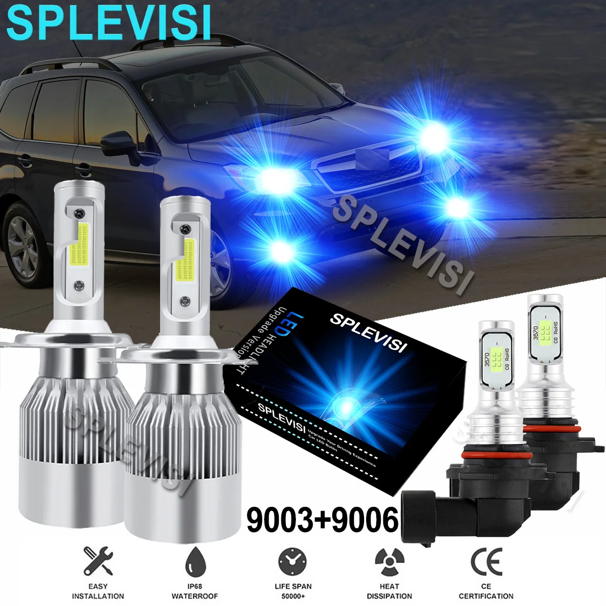 4X9003 H4 Ice Blue Car Headlight 9006 Lampadine Fendinebbia Per Hyundai Accent 2018 2019 2020 Faros Para Auto Bombillas Led Coche