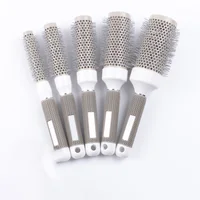 6Sizes Hair Styling Brush Nylon Comb Cylinder Curly Hair Rolling Comb Thermal Aluminum Tube Round Barrel Hair Comb Curly Tool 2