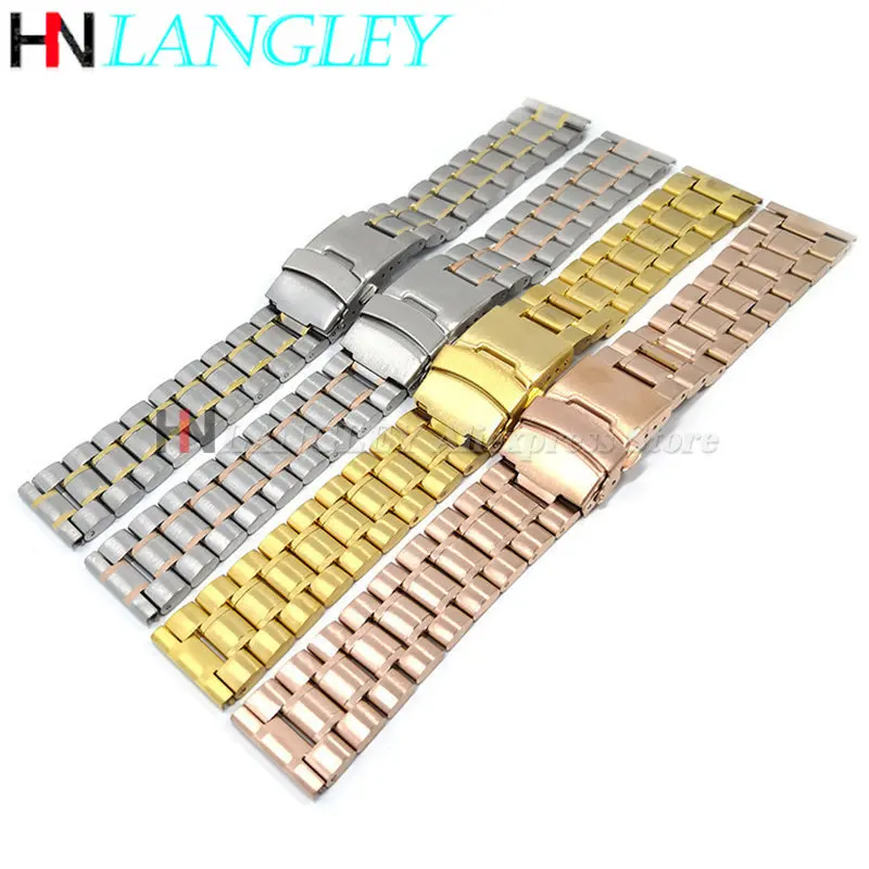 Premium Solid Stainless Steel Arc-End Watch Strap - Universal Replacement Bracelet