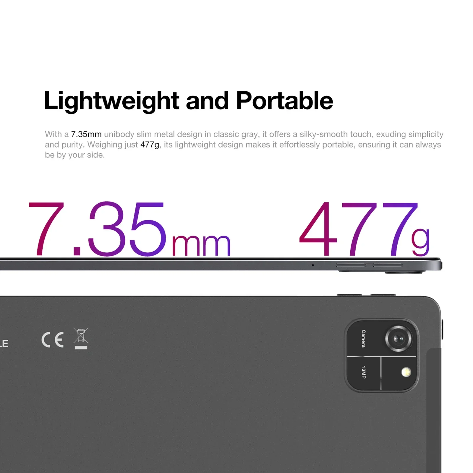 AGM PAD T1 Tablet 10.95 inch 1200*1920 FHD+ Screen  8（4+4）GB RAM 128GB ROM 4G LTE Android 14 Unisoc T606 Tablets Widevine L1 6