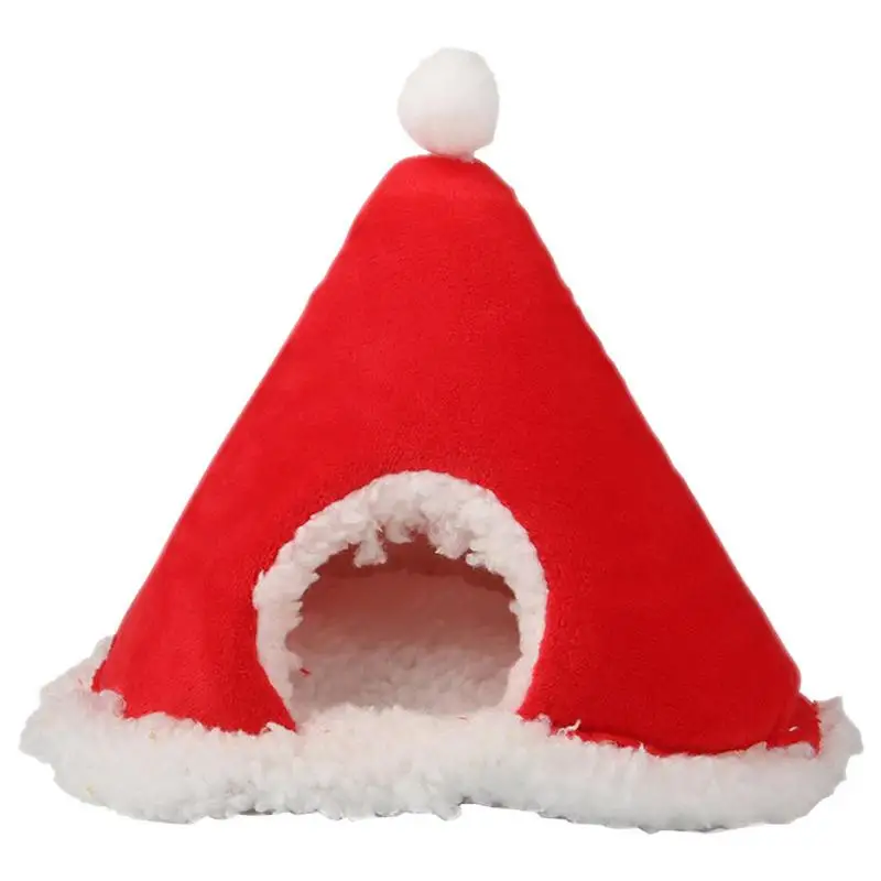 

Christmas Hamster Bed Small Pet Cotton Bed Pet Tent Nest Non-Slip Indoor Guinea Pig Cages Year-Round Coziness pet supplis