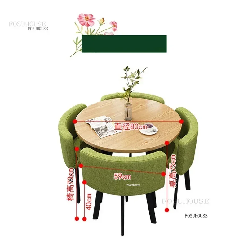 Small Apartment Study Dining Room Sets Reception Negotiation Restaurant Table Chair Coffee Shop Office Leisure Round Desk N