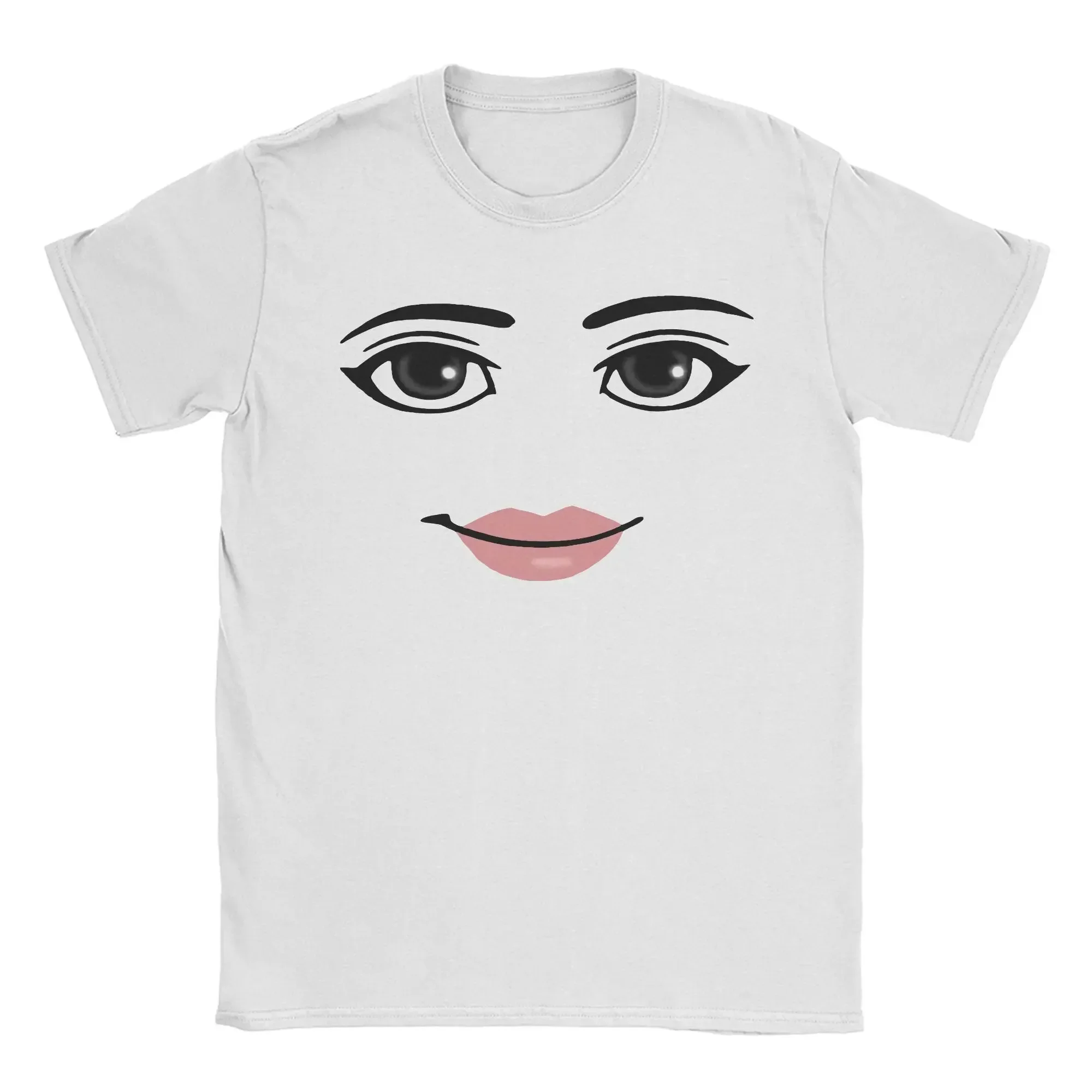 Rundhals-Kurzarm-Kleidung Sommer Neuheit Harajuku Streetwear Roboter Robloxs Frauengesicht Spiel T-Shirt Ästhetische Kleidung