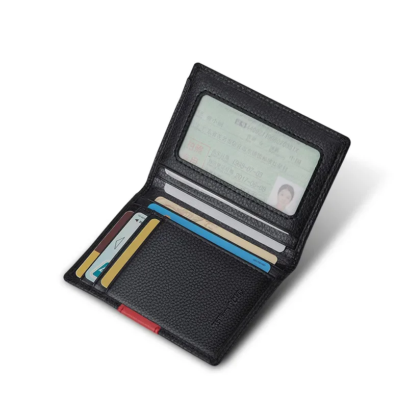 Brand Men Wallets Genuine Leather Slim Bifold Credit Card Holder Male Pocket Purse Male Clutch Mini Wallet Money
