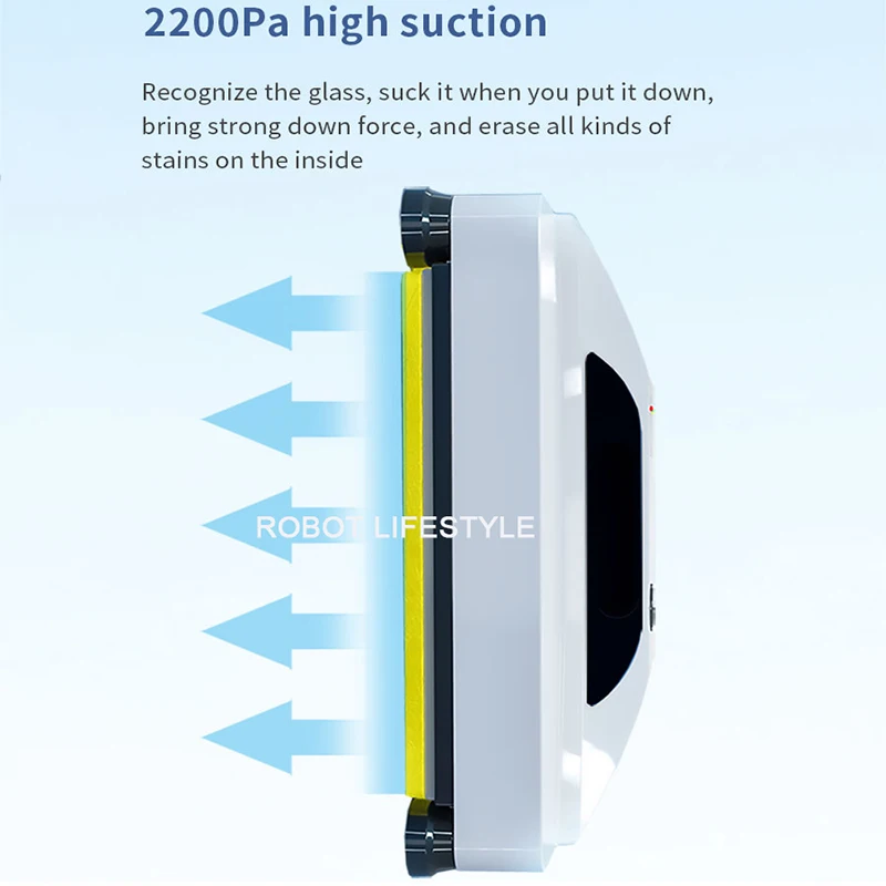 Window Robot With Water Spray High Suction Electric Glass Cleaning Wiper Anti-falling Remote Control Robotic Vacuum Cleaner 5
