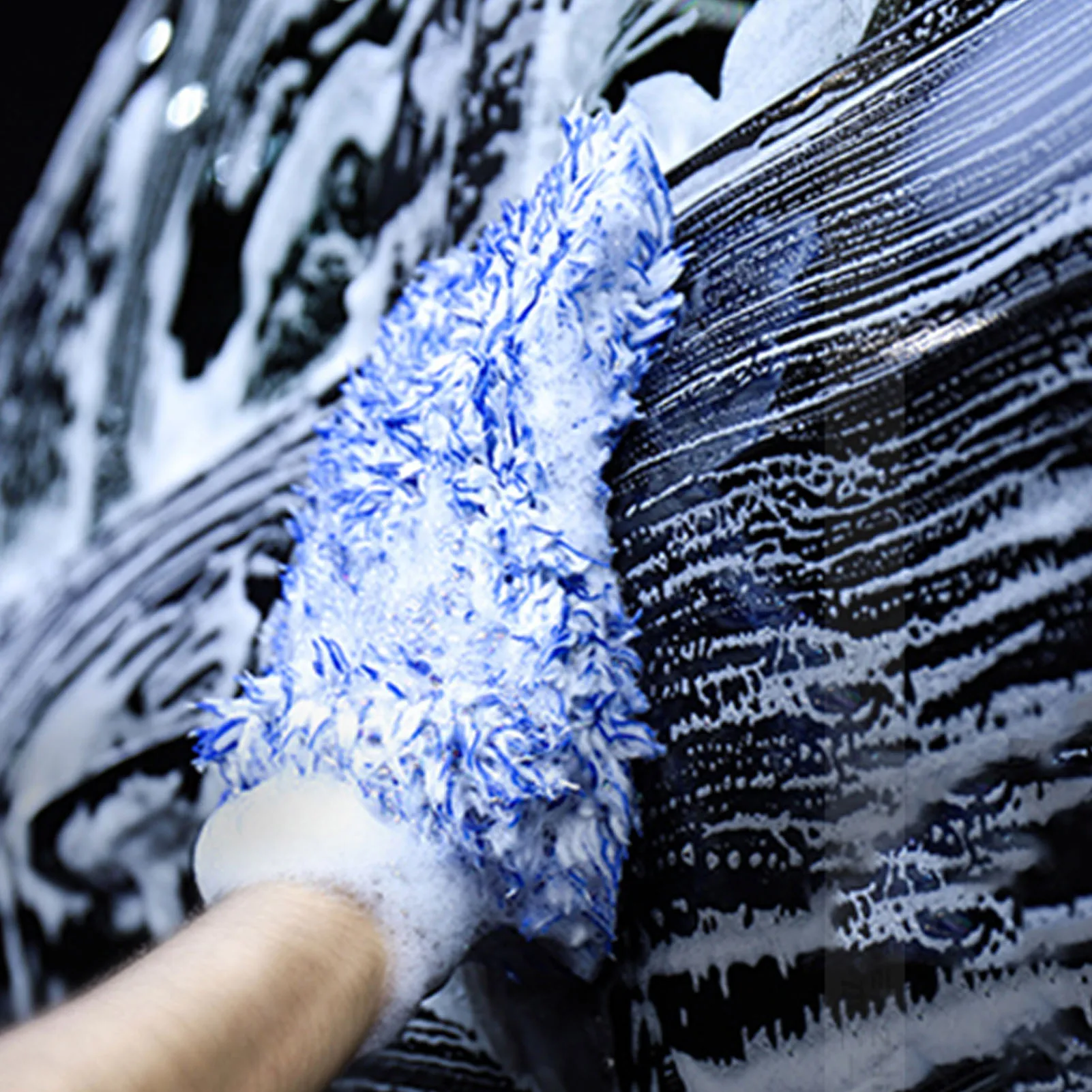 Hot Sale 2 In 1 Ultrafine Fiber Chenille Microfiber Car Wash Gloves Mitt Soft Mesh Backing No Scratch For Car Wash And Cleaning