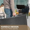 Patio Chaise Lounge Sets Outdoor Rattan Adjustable Back 3 Pieces Cushioned Patio Folding Chaise Lounge with Folding Table 4